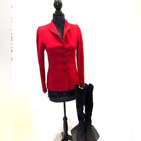 Classic vintage dressage style figure flattery Cranberry red jacket - Picture 1 of 12